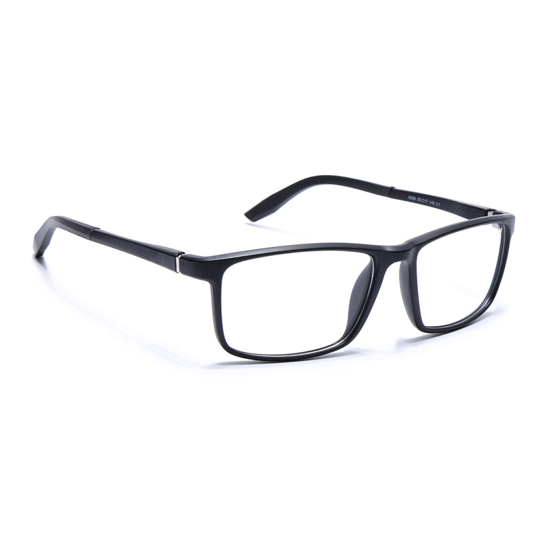 Voyage Active Black Square Eyeglasses for Men & Women (6688MG5665-C1)