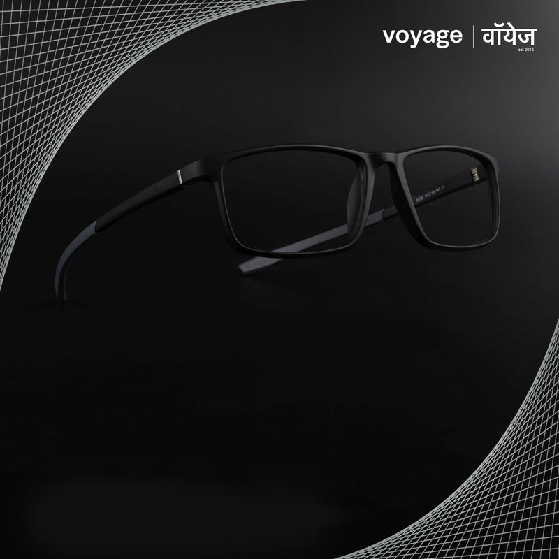 Voyage Active Black Square Eyeglasses for Men & Women (6688MG5666-C2)