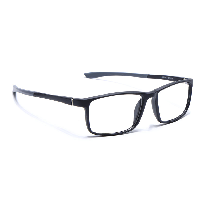 Voyage Active Black Square Eyeglasses for Men & Women (6688MG5666-C2)