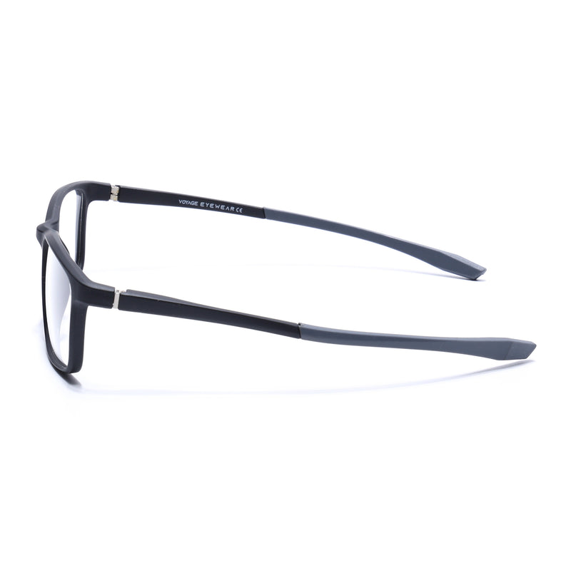 Voyage Active Black Square Eyeglasses for Men & Women (6688MG5666-C2)