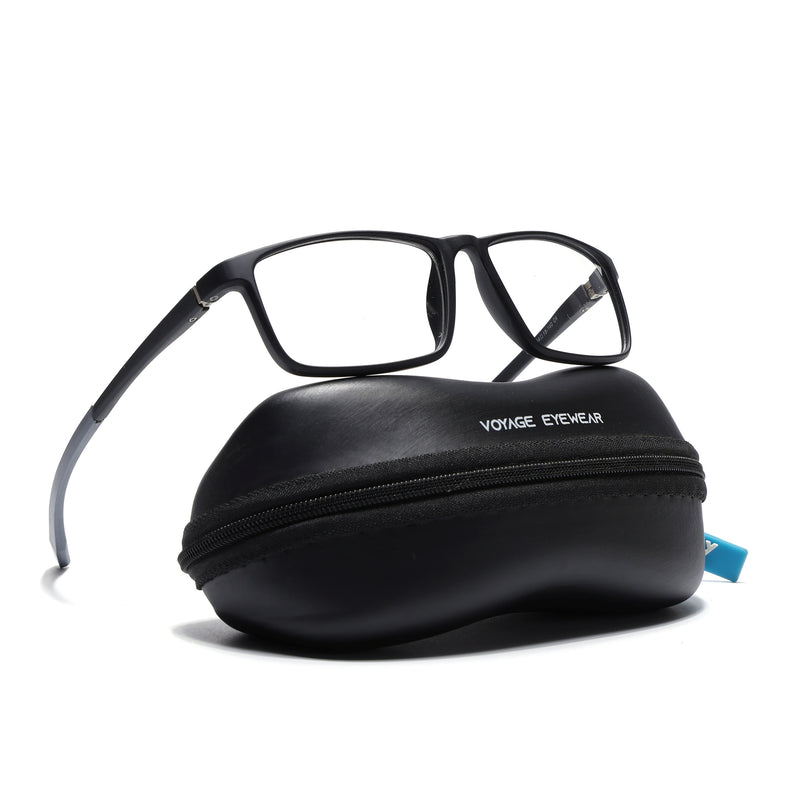 Voyage Active Black Square Eyeglasses for Men & Women (6688MG5666-C2)