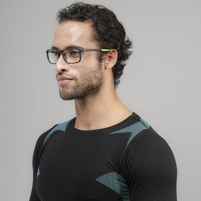 Voyage Active Black Square Eyeglasses for Men & Women (6688MG5668-C4)