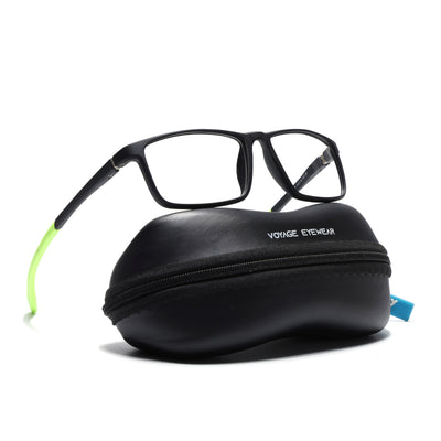 Voyage Active Black Square Eyeglasses for Men & Women (6688MG5668-C4)