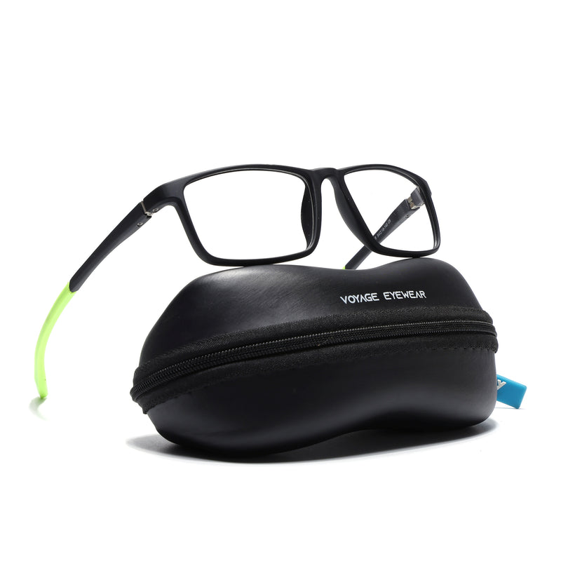 Voyage Active Black Square Eyeglasses for Men & Women (6688MG5668-C4)