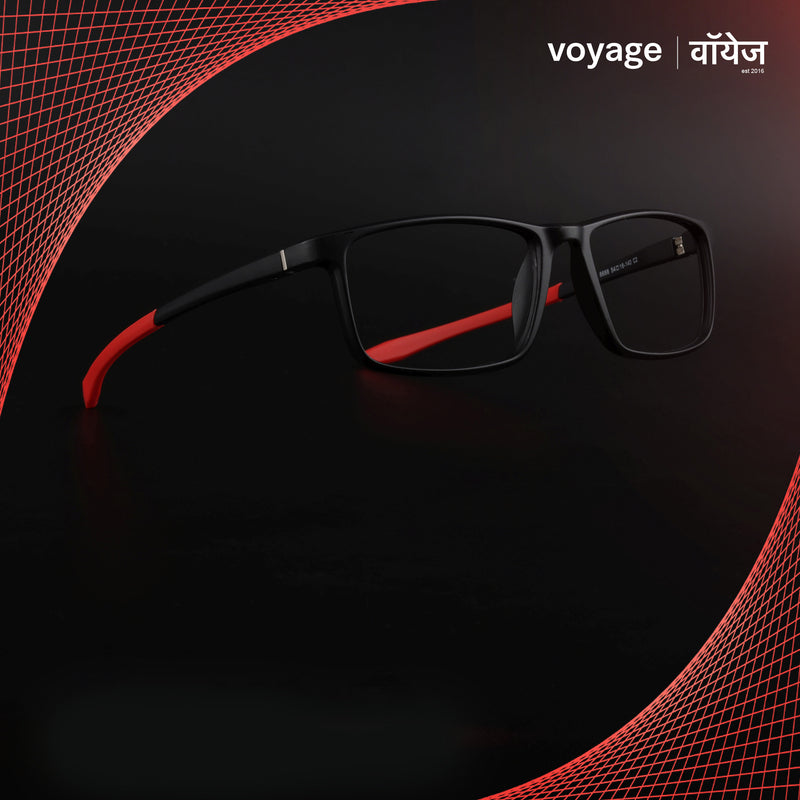 Voyage Active Black Square Eyeglasses for Men & Women (6688MG5669-C5)