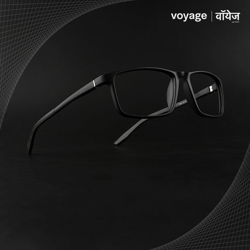 Voyage Active Black Square Eyeglasses for Men & Women (6688MG5665-C1)