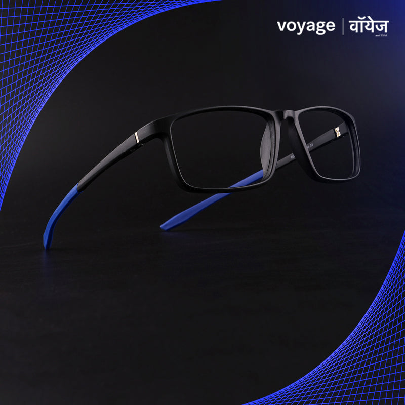 Voyage Active Black Square Eyeglasses for Men & Women (6688MG5667-C3)