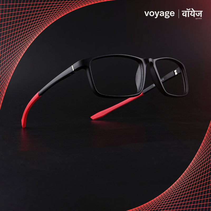 Voyage Active Black Square Eyeglasses for Men & Women (6688MG5669-C5)