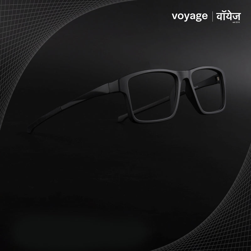 Voyage Active Black Square Eyeglasses for Men & Women (6689MG5671-C1)