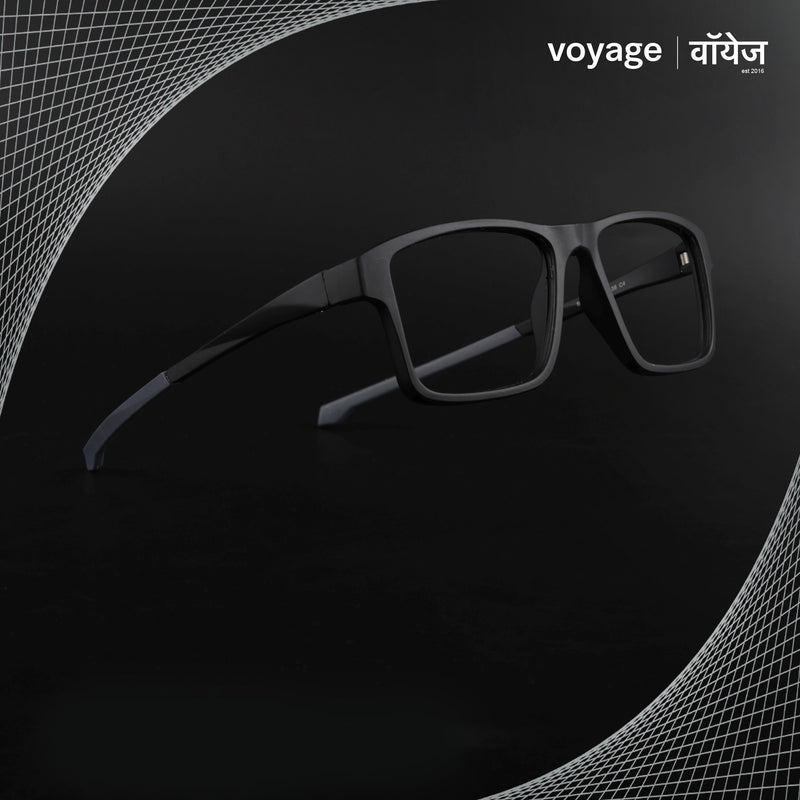 Voyage Active Black Square Eyeglasses for Men & Women (6689MG5672-C2)