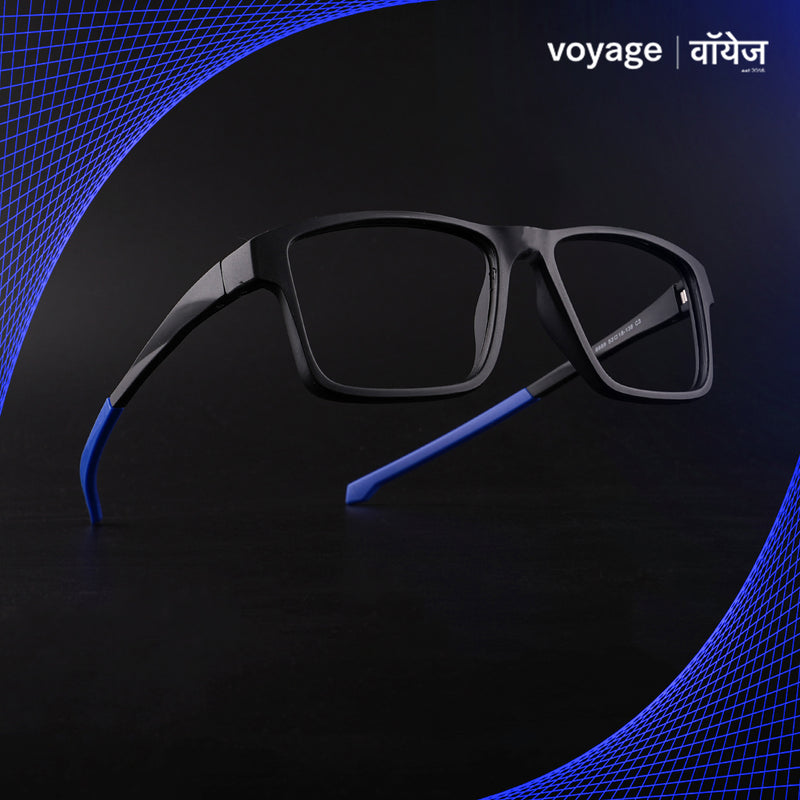 Voyage Active Black Square Eyeglasses for Men & Women (6689MG5673-C3)