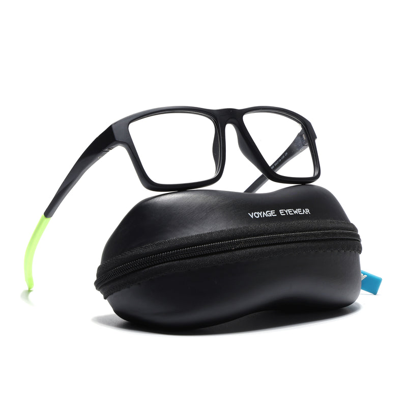 Voyage Active Black Square Eyeglasses for Men & Women (6689MG5674-C4)