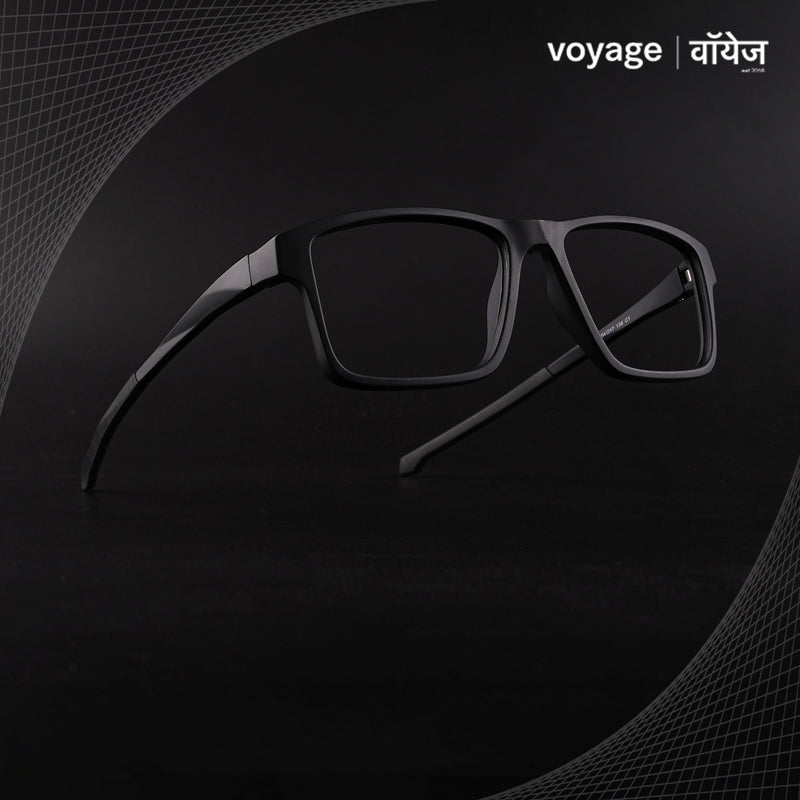 Voyage Active Black Square Eyeglasses for Men & Women (6689MG5671-C1)