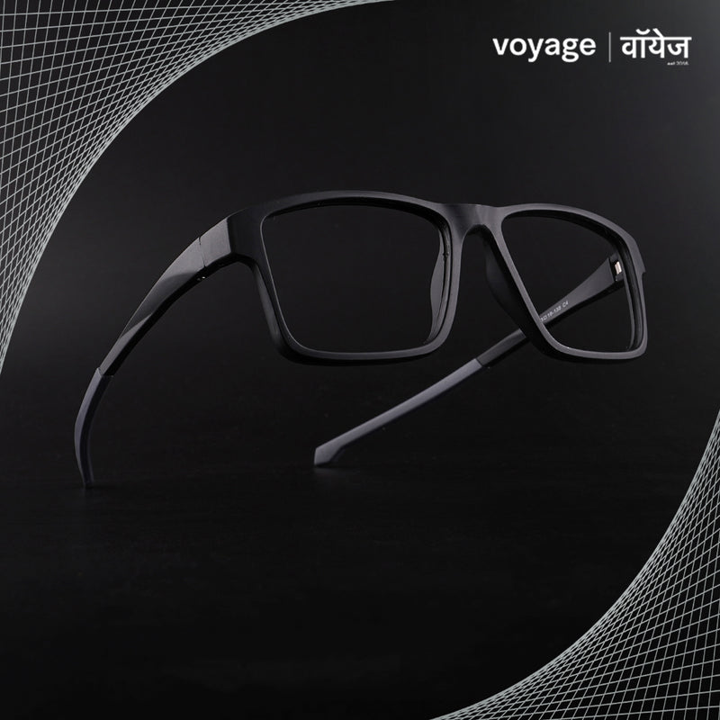 Voyage Active Black Square Eyeglasses for Men & Women (6689MG5672-C2)