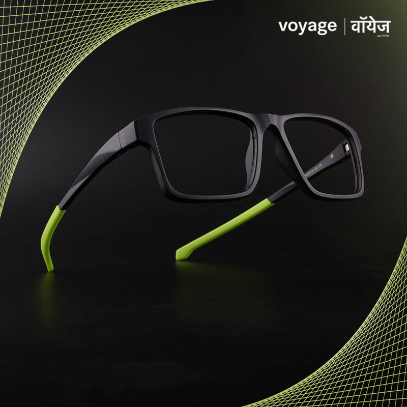 Voyage Active Black Square Eyeglasses for Men & Women (6689MG5674-C4)