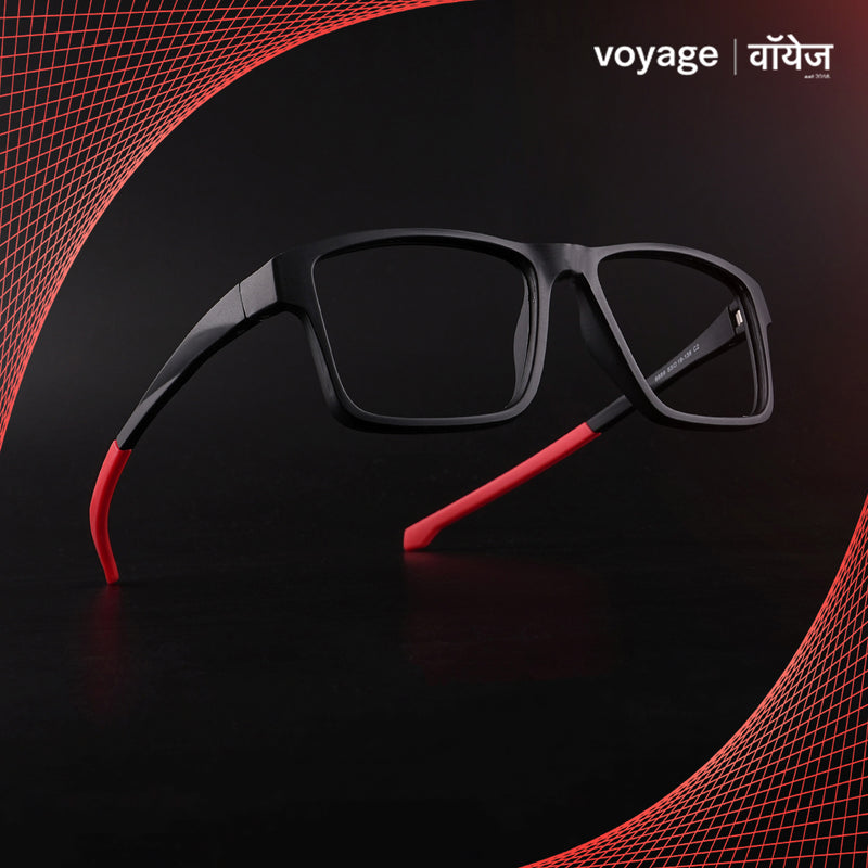 Voyage Active Black Square Eyeglasses for Men & Women (6689MG5675-C5)