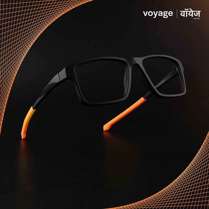 Voyage Active Black Square Eyeglasses for Men & Women (6689MG5676-C6)