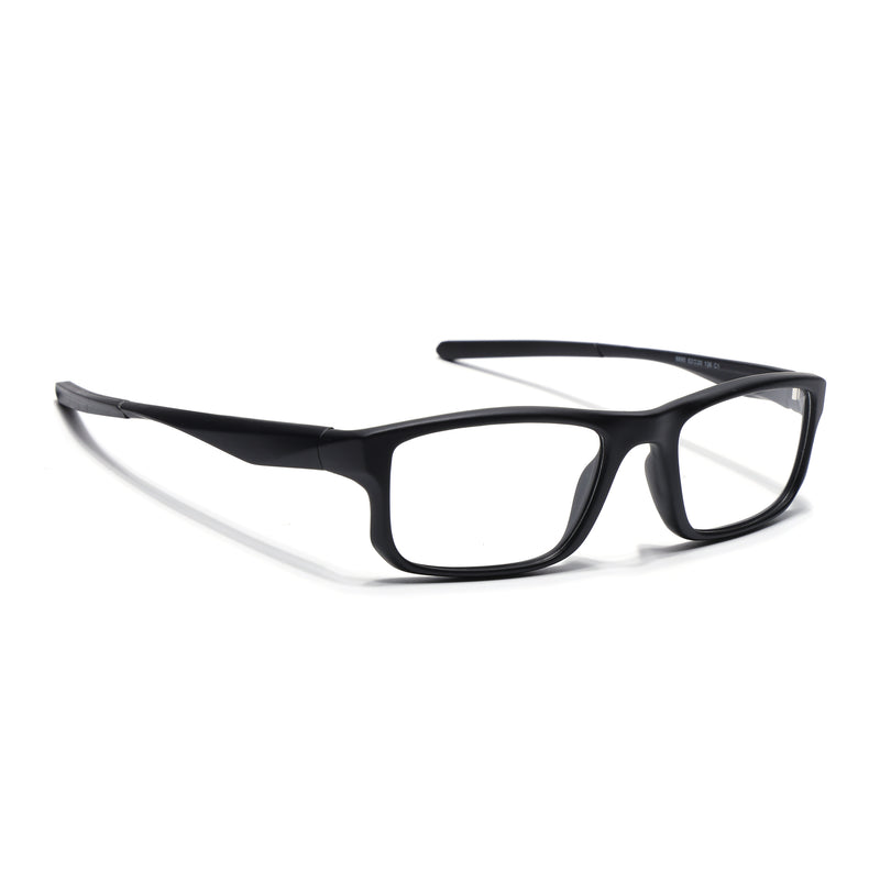 Voyage Active Black Rectangle Eyeglasses for Men & Women (6690MG5677-C1)