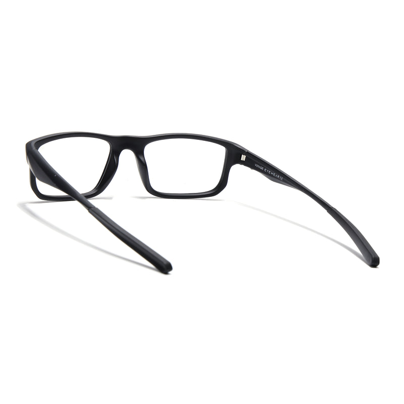 Voyage Active Black Rectangle Eyeglasses for Men & Women (6690MG5677-C1)