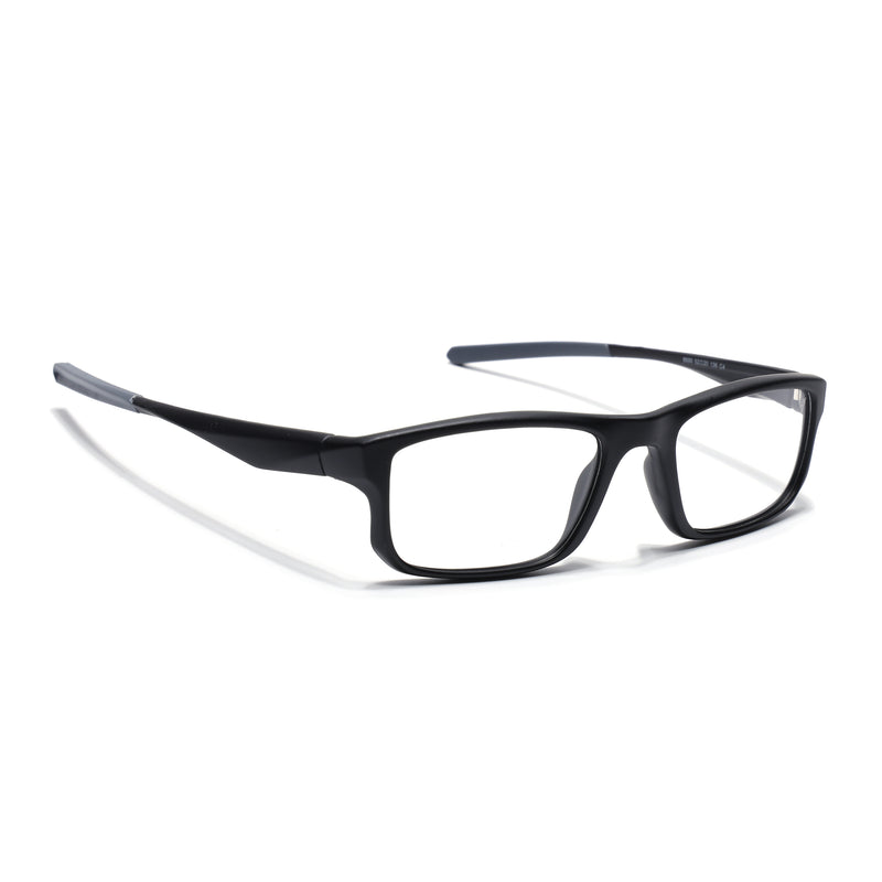 Voyage Active Black Rectangle Eyeglasses for Men & Women (6690MG5678-C2)