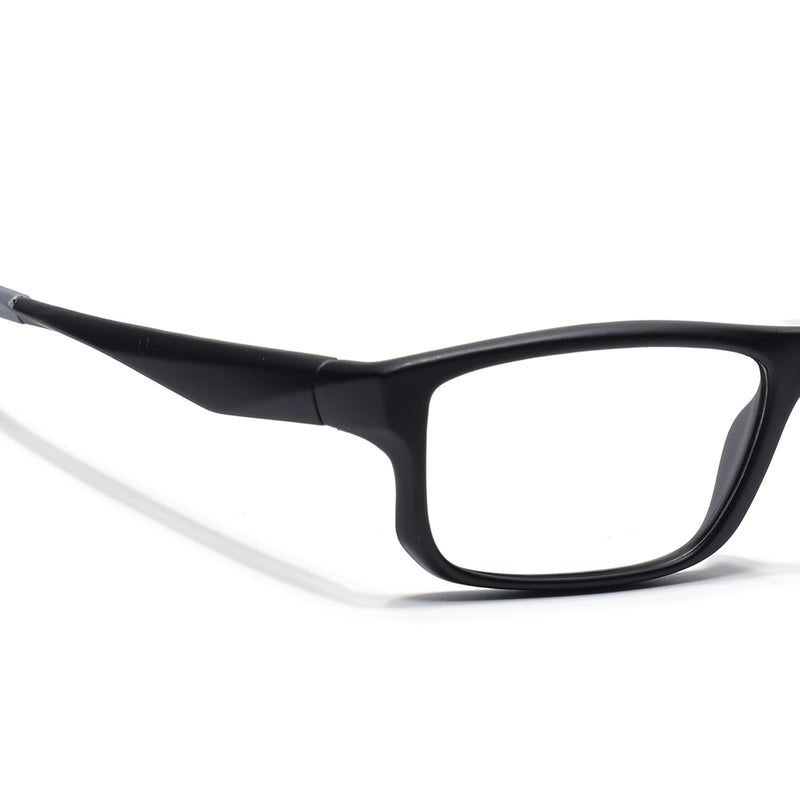 Voyage Active Black Rectangle Eyeglasses for Men & Women (6690MG5678-C2)