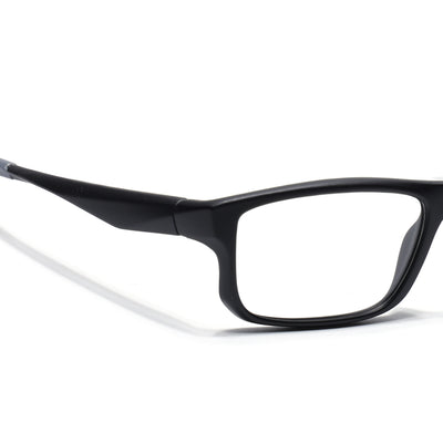 Voyage Active Black Rectangle Eyeglasses for Men & Women (6690MG5678-C2)