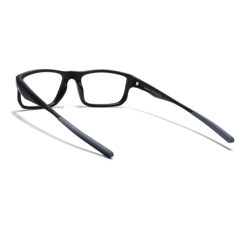 Voyage Active Black Rectangle Eyeglasses for Men & Women (6690MG5678-C2)