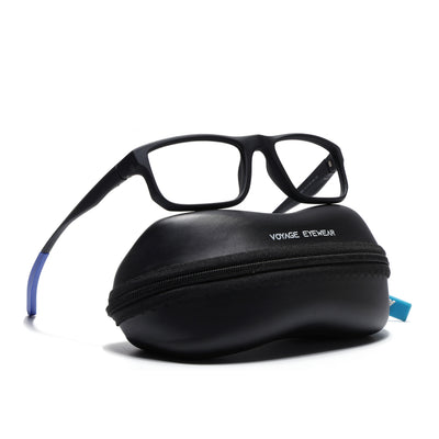 Voyage Active Black Rectangle Eyeglasses for Men & Women (6690MG5679-C3)
