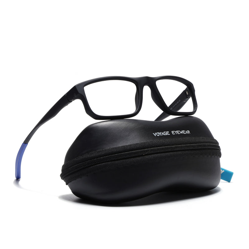 Voyage Active Black Rectangle Eyeglasses for Men & Women (6690MG5679-C3)