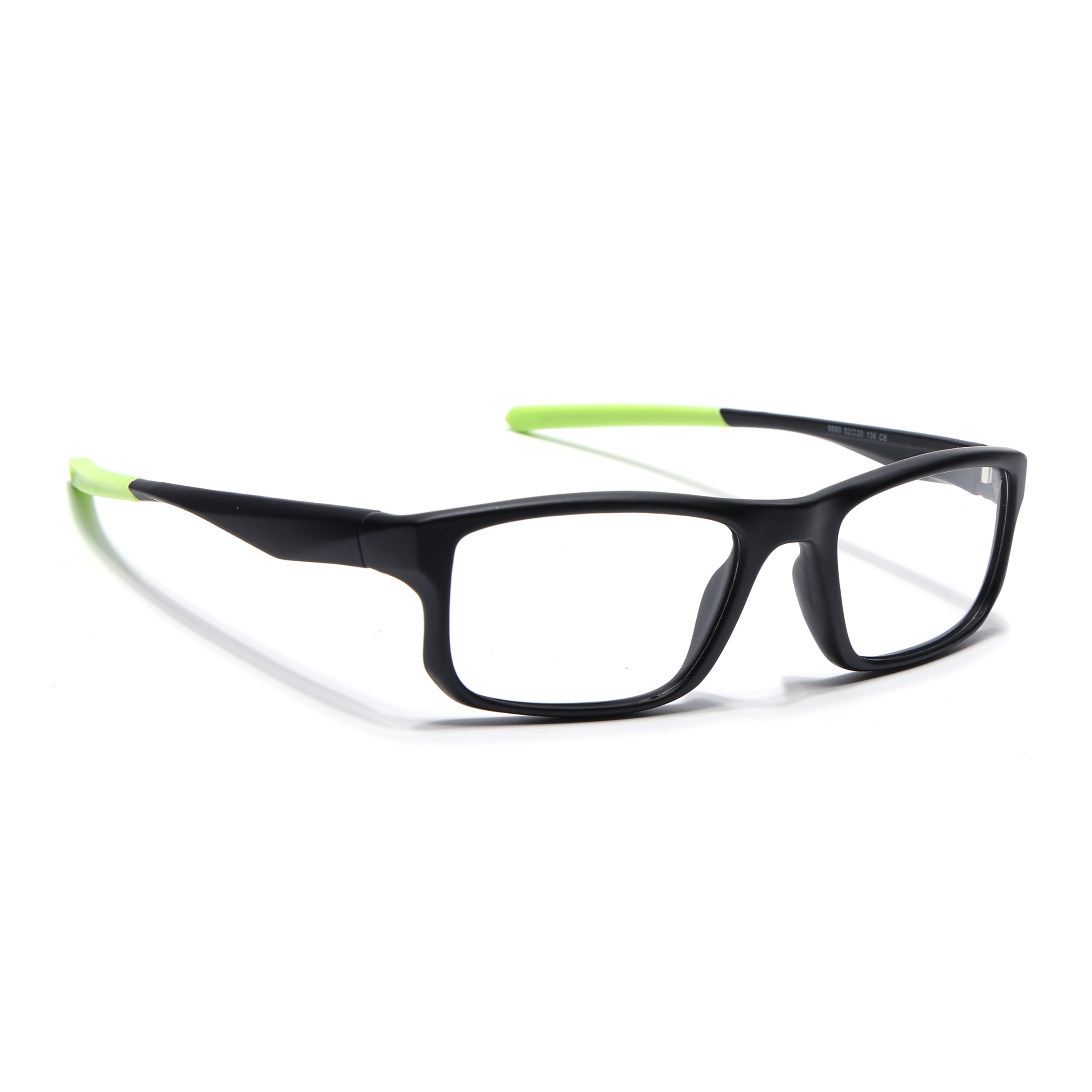 Voyage Active Black Rectangle Eyeglasses for Men & Women (6690MG5680-C4)