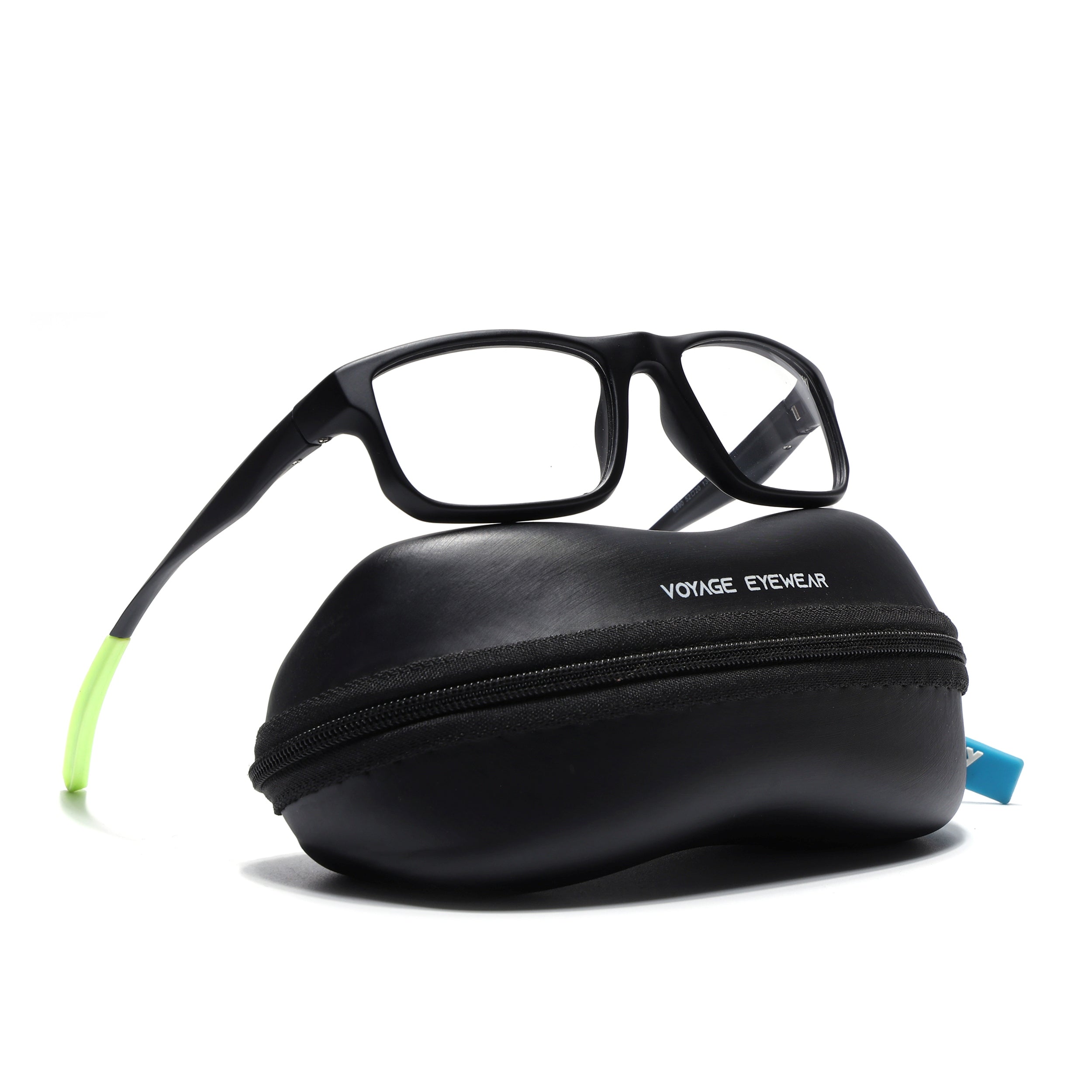 Voyage Active Black Rectangle Eyeglasses for Men & Women (6690MG5680-C4)