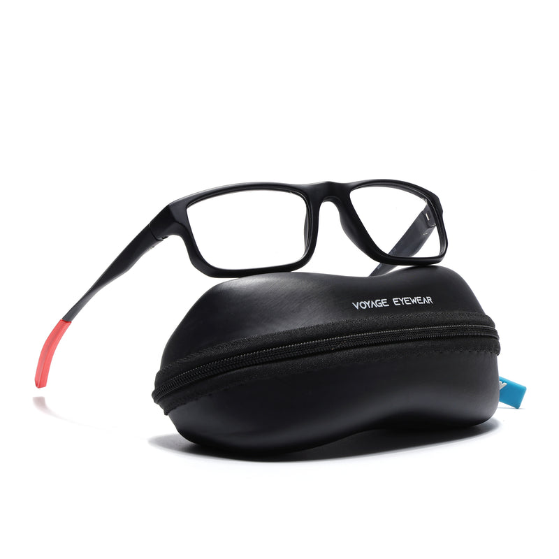 Voyage Active Black Rectangle Eyeglasses for Men & Women (6690MG5681-C5)