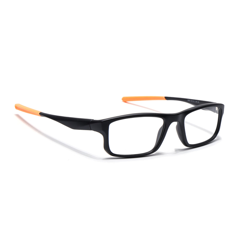 Voyage Active Black Rectangle Eyeglasses for Men & Women (6690MG5682-C6)