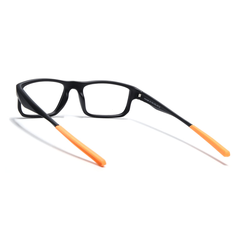 Voyage Active Black Rectangle Eyeglasses for Men & Women (6690MG5682-C6)