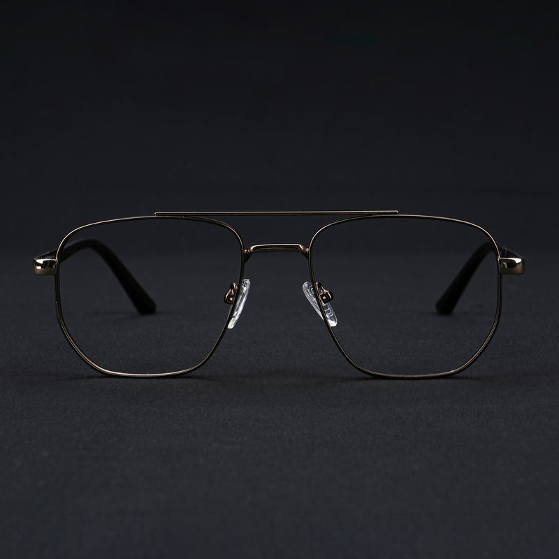 Voyage Silverline Matt Brown & Golden Wayfarer Eyeglasses for Men & Women (6801MG5347-C3)