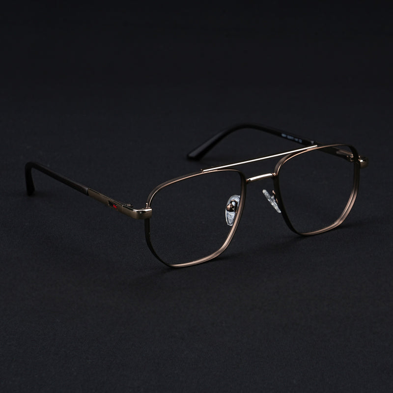 Voyage Silverline Matt Brown & Golden Wayfarer Eyeglasses for Men & Women (6801MG5347-C3)