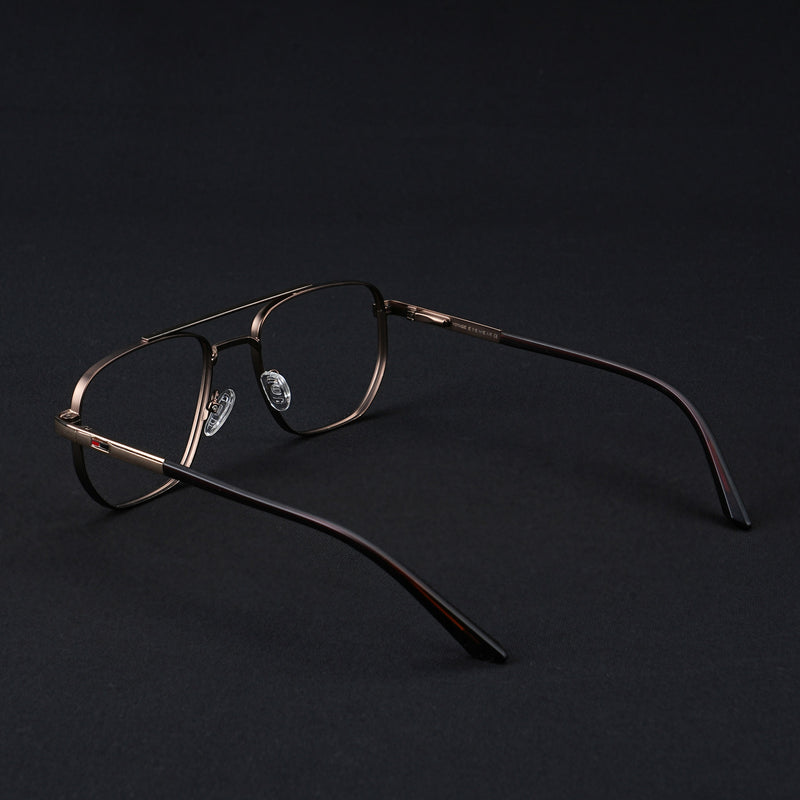 Voyage Silverline Matt Brown & Golden Wayfarer Eyeglasses for Men & Women (6801MG5347-C3)