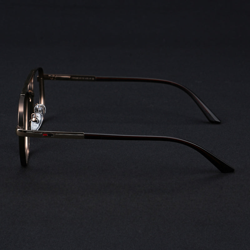 Voyage Silverline Matt Brown & Golden Wayfarer Eyeglasses for Men & Women (6801MG5347-C3)