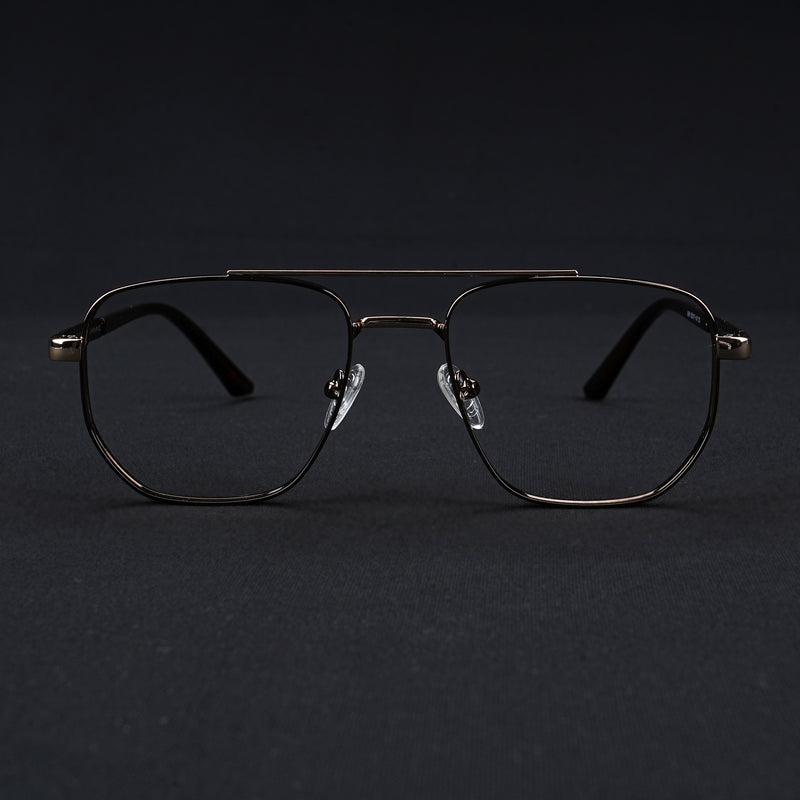 Voyage Silverline Shine Brown & Golden Wayfarer Eyeglasses for Men & Women (6801MG5348-C4)