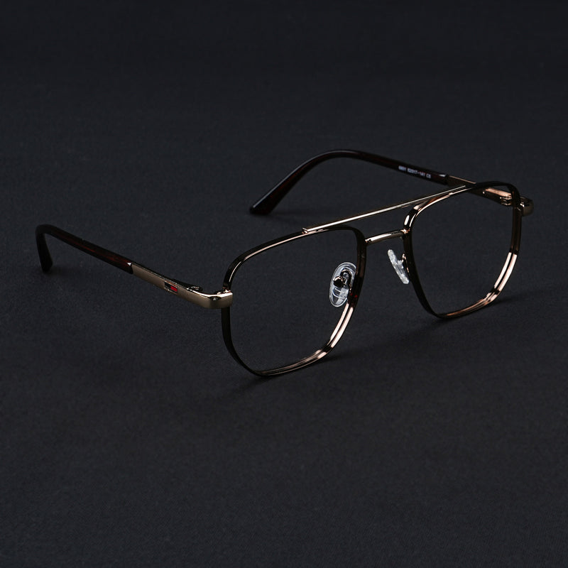 Voyage Silverline Shine Brown & Golden Wayfarer Eyeglasses for Men & Women (6801MG5348-C4)