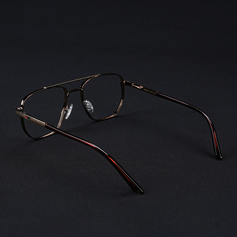 Voyage Silverline Shine Brown & Golden Wayfarer Eyeglasses for Men & Women (6801MG5348-C4)