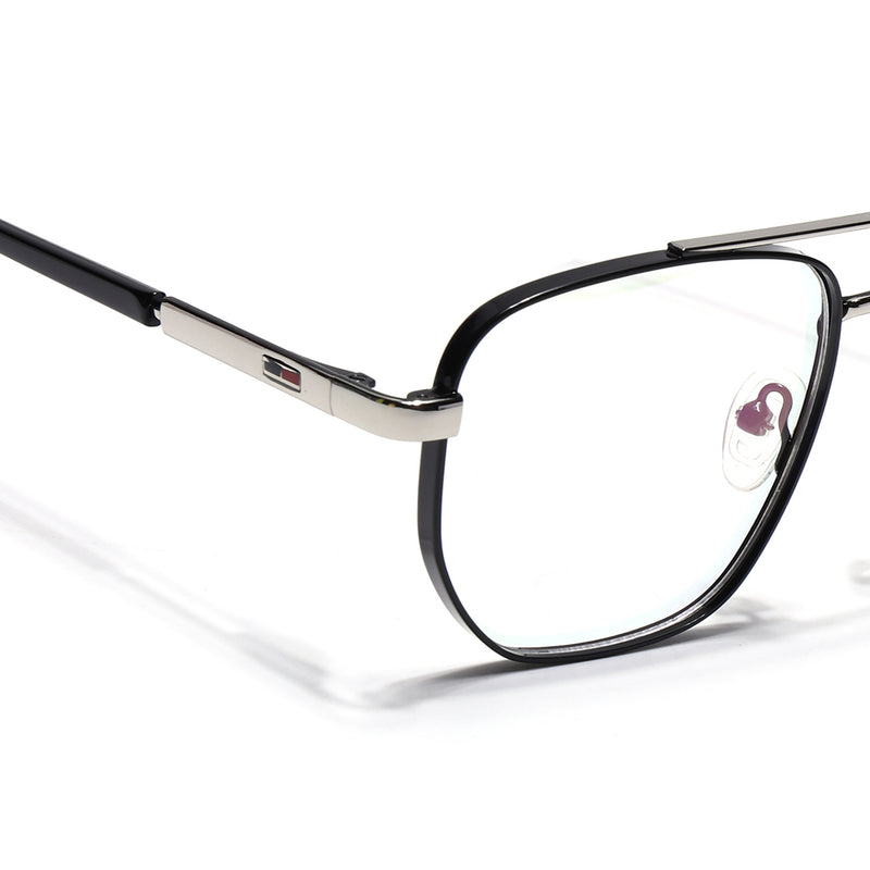 Voyage Silverline Shine Black & Silver Wayfarer Eyeglasses for Men & Women (6801MG5522-C5)