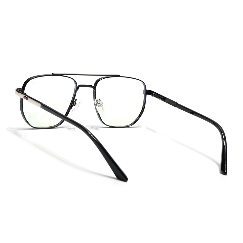 Voyage Silverline Shine Black & Silver Wayfarer Eyeglasses for Men & Women (6801MG5522-C5)