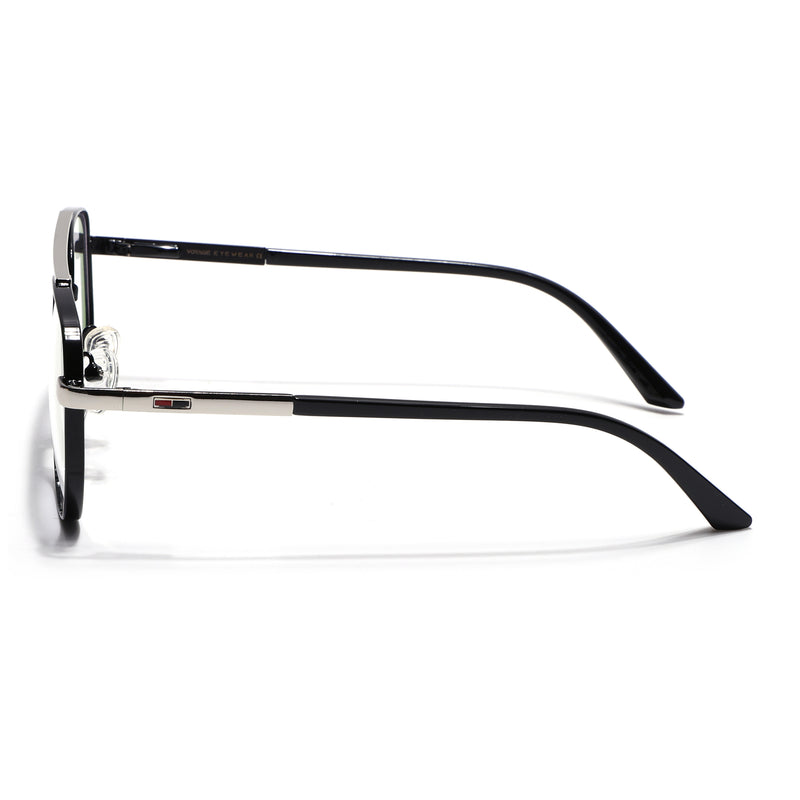 Voyage Silverline Shine Black & Silver Wayfarer Eyeglasses for Men & Women (6801MG5522-C5)