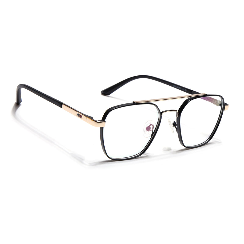 Voyage Silverline Matt Black & Golden Wayfarer Eyeglasses for Men & Women (6802MG5349-C1)