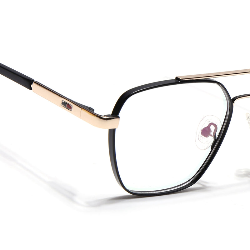 Voyage Silverline Matt Black & Golden Wayfarer Eyeglasses for Men & Women (6802MG5349-C1)