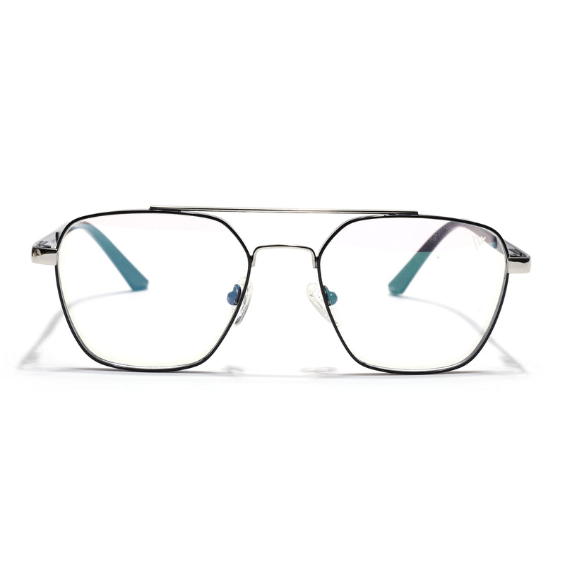 Voyage Silverline Shine Black & Silver Wayfarer Eyeglasses for Men & Women (6802MG5351-C3)
