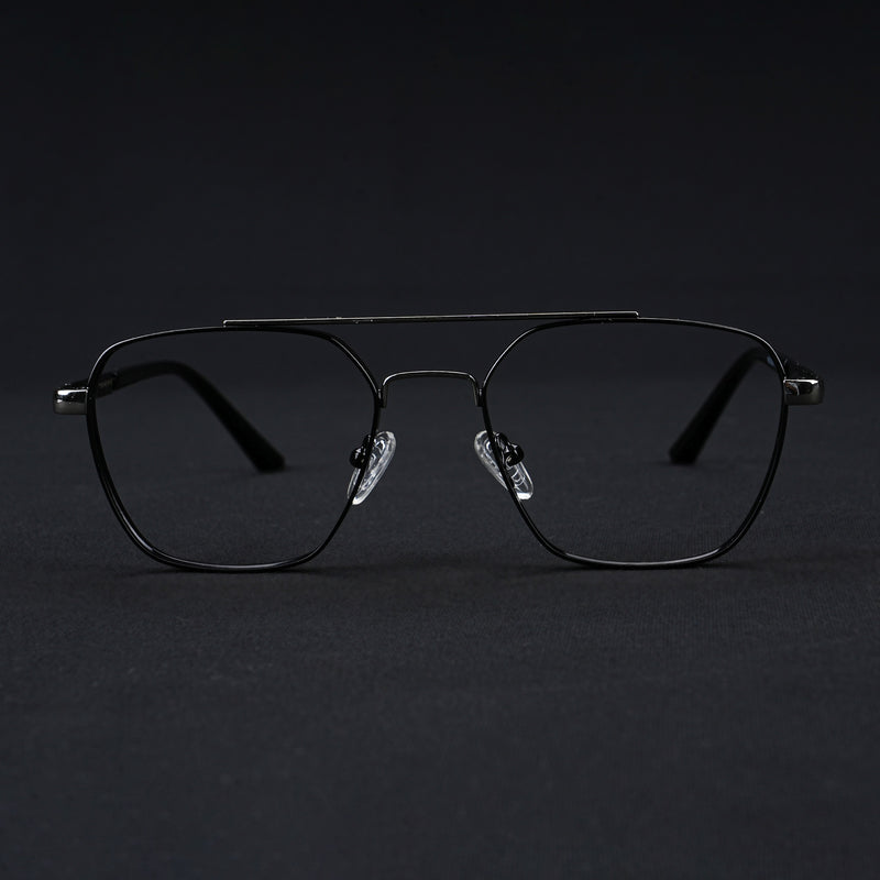Voyage Silverline Shine Black & Silver Wayfarer Eyeglasses for Men & Women (6802MG5351-C3)