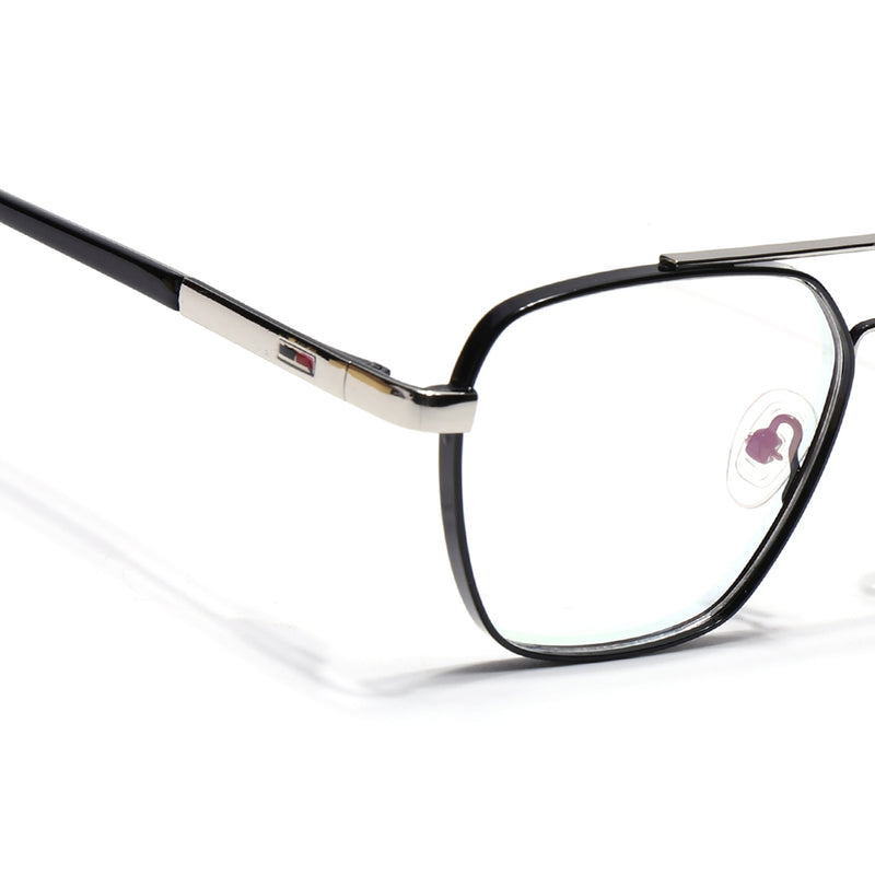 Voyage Silverline Shine Black & Silver Wayfarer Eyeglasses for Men & Women (6802MG5351-C3)