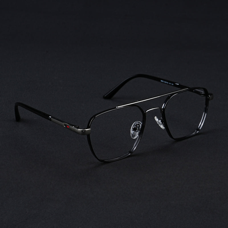 Voyage Silverline Shine Black & Silver Wayfarer Eyeglasses for Men & Women (6802MG5351-C3)